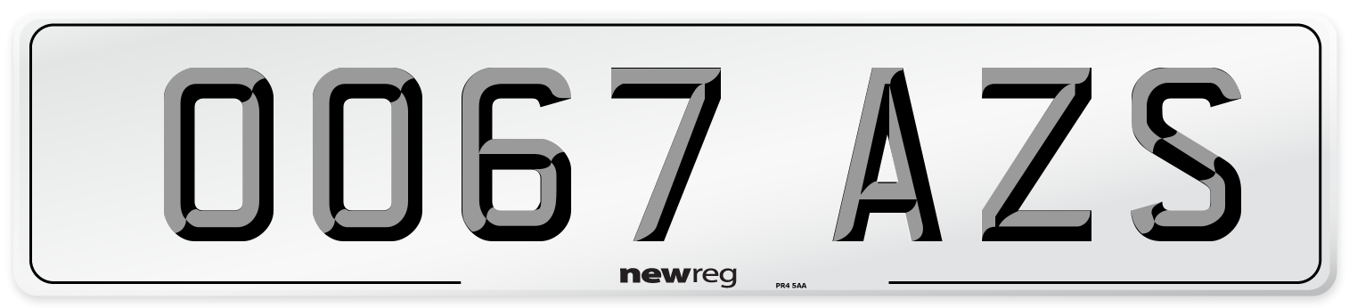 OO67 AZS Number Plate from New Reg